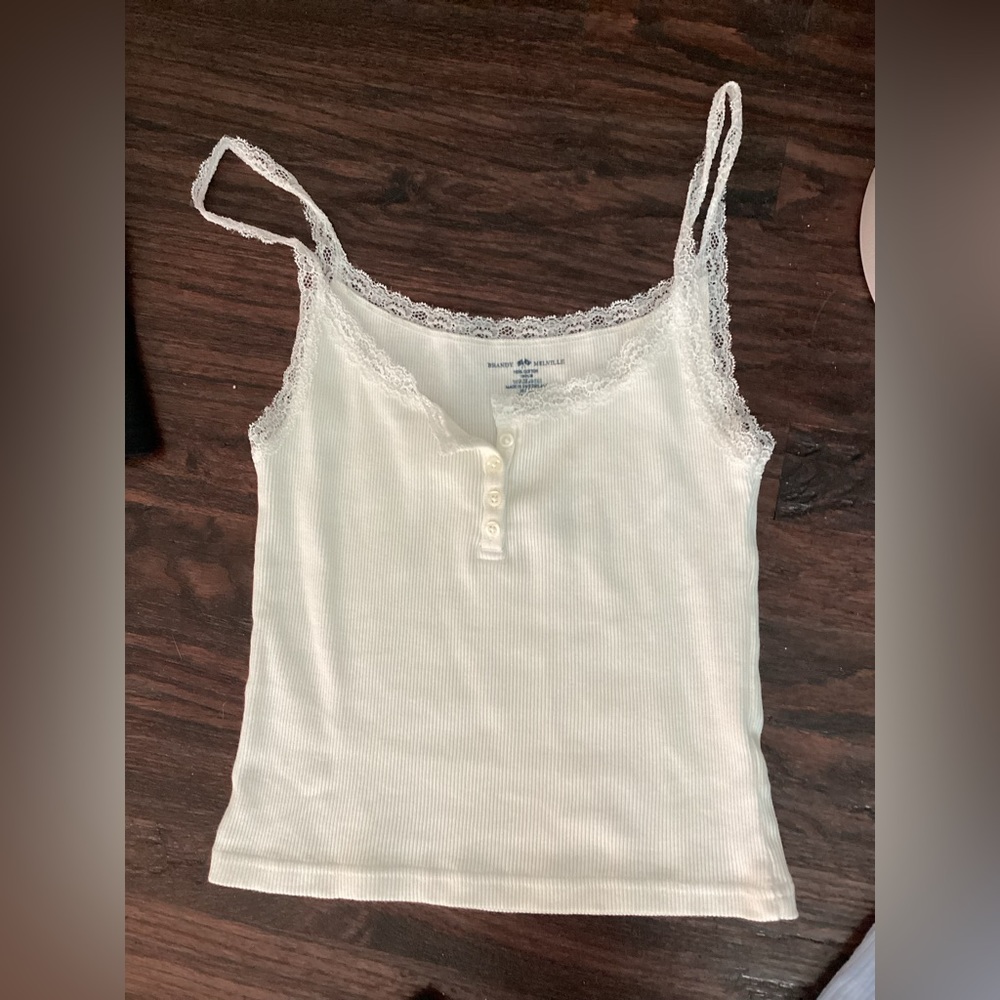 Brandy Melville tank top white with lace